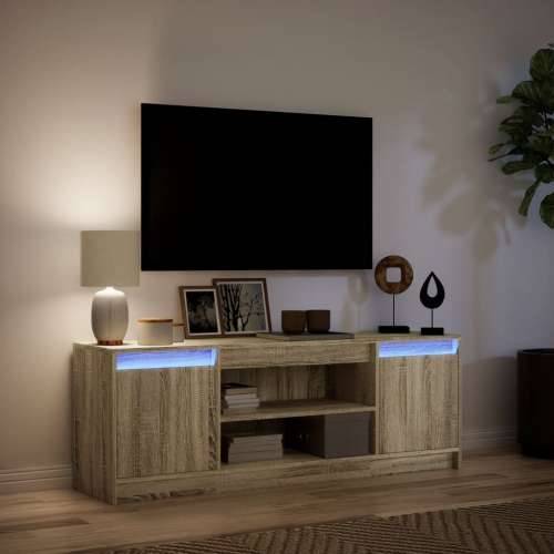 TV ormarić s LED svjetlima boja hrasta 139,5x34x50 cm drveni - sonoma hrast 1 139.5 cm Cijena