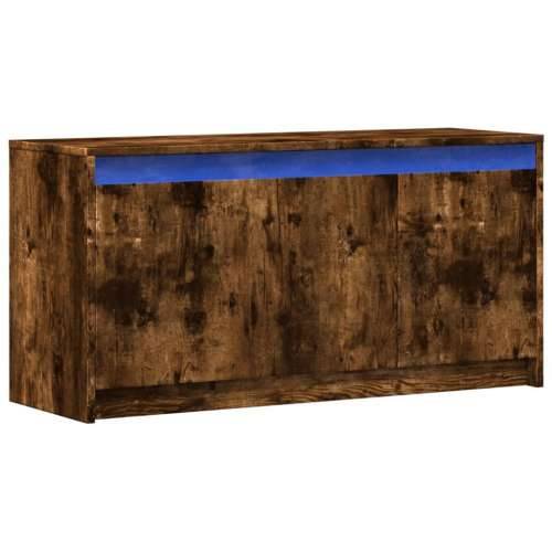 TV ormarić s LED svjetlima boja hrasta 100x34x50 cm drveni - Dimljeni hrast 1 Cijena