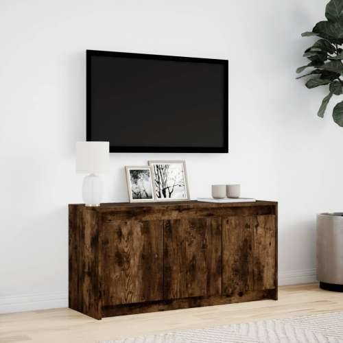 TV ormarić s LED svjetlima boja hrasta 100x34x50 cm drveni - Dimljeni hrast 1 Cijena