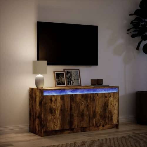 TV ormarić s LED svjetlima boja hrasta 100x34x50 cm drveni - Dimljeni hrast 1 Cijena