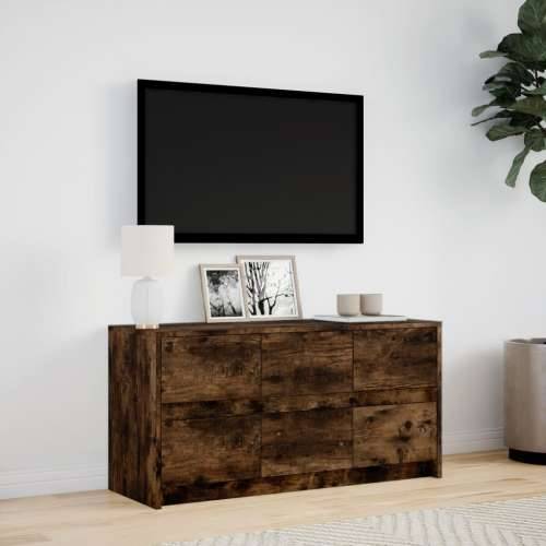 TV ormarić s LED svjetlima boja hrasta 100x34x50 cm drveni - Dimljeni hrast 1 100 cm Cijena