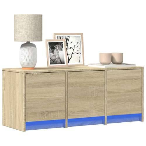 TV ormarić s LED svjetlima boja hrasta 97x34x40 cm drveni - sonoma hrast 1 97 cm Cijena