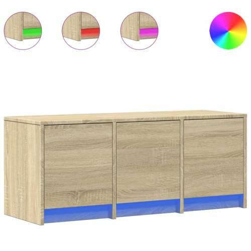 TV ormarić s LED svjetlima boja hrasta 97x34x40 cm drveni - sonoma hrast 1 97 cm Cijena