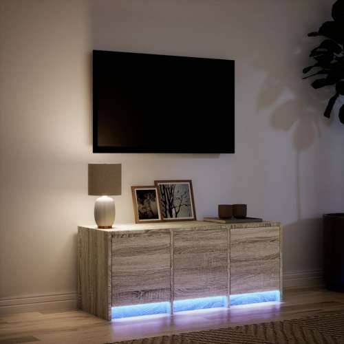 TV ormarić s LED svjetlima boja hrasta 97x34x40 cm drveni - sonoma hrast 1 97 cm Cijena