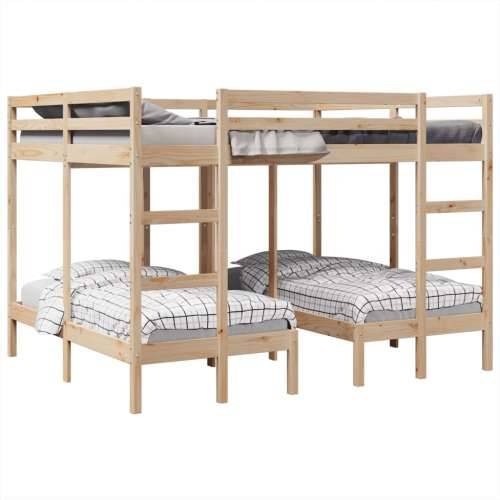 Trostruki okvir kreveta na kat 160x200/80x160 cm od borovine - Prirodna 160 x 200/80 x 160 cm Cijena