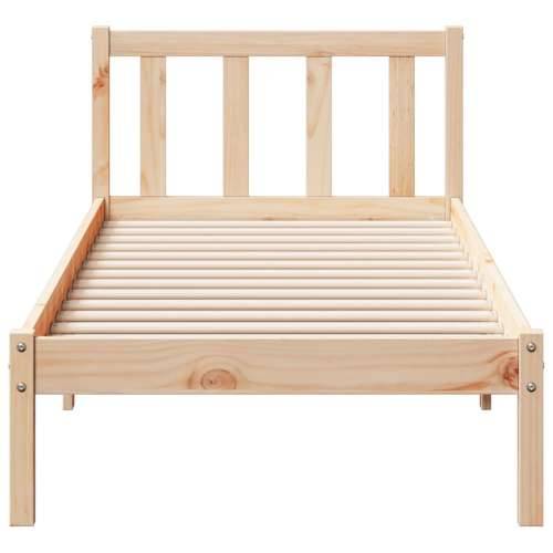 Dugi okvir kreveta bez madraca bijeli 90x210 cm od borovine - Prirodna 90 x 210 cm Cijena