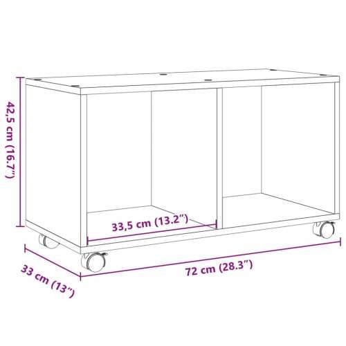 Pomični ormarić crni 72 x 33 x 42,5 cm konstruirano drvo - Crna 1 72 cm Cijena
