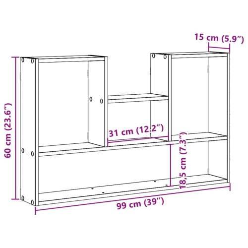 Zidna polica crna 99x15x60 cm konstruirano drvo - Crna 1 Cijena