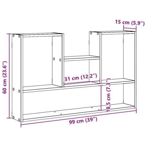 Zidna polica boja smeđeg hrasta 99x15x60 cm konstruirano drvo - Smeđi hrast 1 Cijena