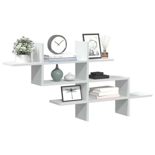 Zidna polica bijela 124,5x18x60,5 cm od konstruiranog drva Bijela 1 Cijena