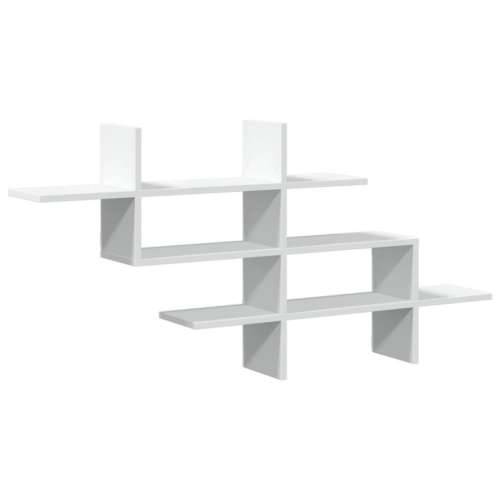 Zidna polica bijela 124,5x18x60,5 cm od konstruiranog drva Bijela 1 Cijena