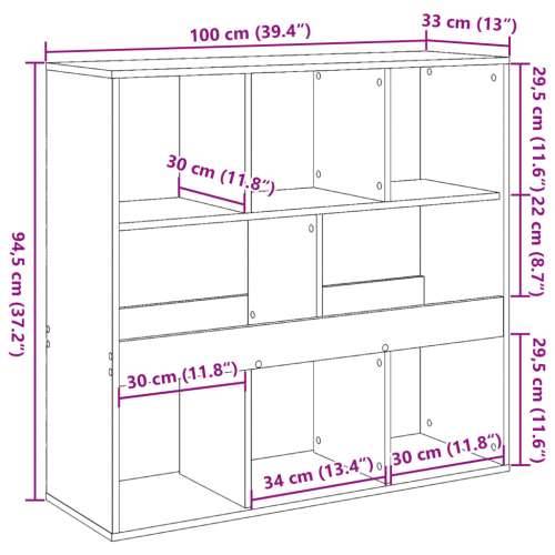Ormarić za knjige / Paravan - Sobna pregrada bijeli 100 x 33 x 94,5 cm - Bijela 1 94.5 cm Cijena
