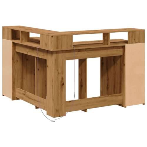 Radni stol s LED svjetlima boja hrasta 130 x 130 x 91 cm drveni - artisian oak 130 x 130 x 91 cm Cijena