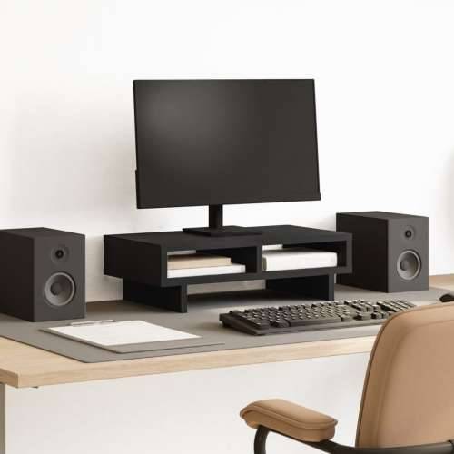 Stalak za monitor crni 50 x 27 x 15 cm od konstruiranog drva - Crna 50 x 27 x 15 cm Cijena