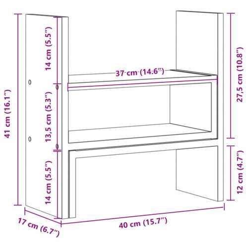 Organizator za stol podesivi bijeli 40 x 17 x 41 cm drveni - Bijela Cijena
