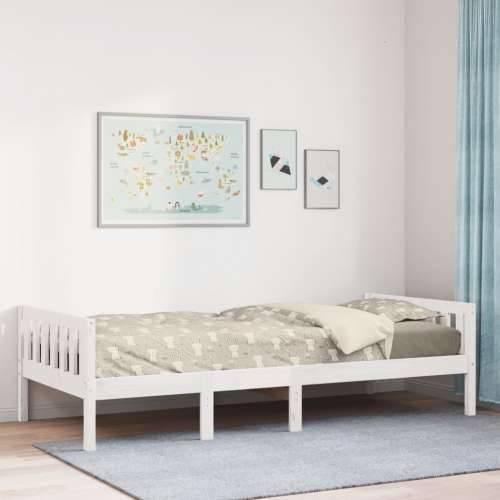 Dječji krevet bez madraca bijeli 75 x 190 cm masivna borovina - Bijela 75 x 190 cm Cijena