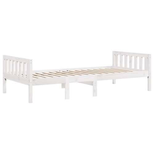 Dječji krevet bez madraca bijeli 75 x 190 cm masivna borovina - Bijela 75 x 190 cm Cijena