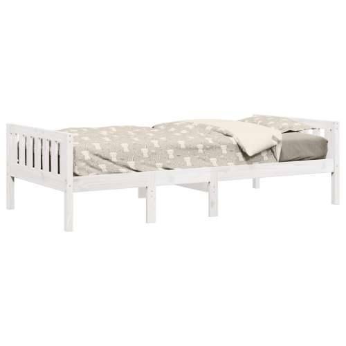Dječji krevet bez madraca bijeli 75 x 190 cm masivna borovina - Bijela 75 x 190 cm Cijena