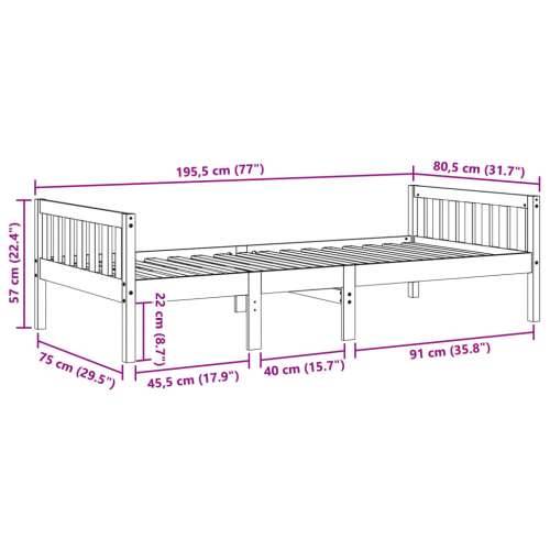 Dječji krevet bez madraca bijeli 75 x 190 cm masivna borovina - Bijela 75 x 190 cm Cijena