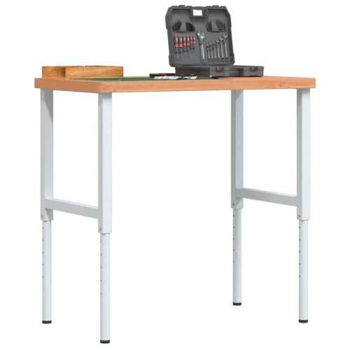 Radni stol 100x60x(73-99,5) cm od masivne bukovine pravokutni - tamno smeđe i bijele boje 100 x 60 x (73-99.5) cm 1 Cijena