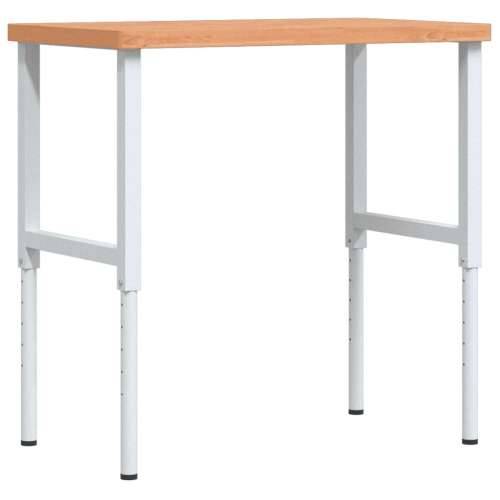 Radni stol 100x60x(73-99,5) cm od masivne bukovine pravokutni - tamno smeđe i bijele boje 100 x 60 x (73-99.5) cm 1 Cijena