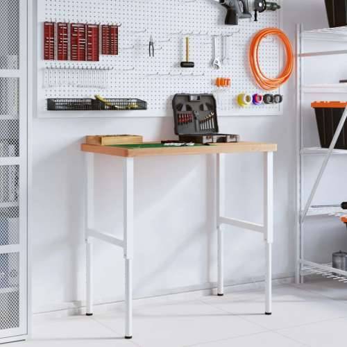Radni stol 100x60x(73-99,5) cm od masivne bukovine pravokutni - tamno smeđe i bijele boje 100 x 60 x (73-99.5) cm 1 Cijena