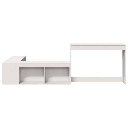 Noćni ormarić sa stolom bijeli 232x122x75 cm masivna borovina - Bijela 232 x 122 x 75 cm 1 Cijena