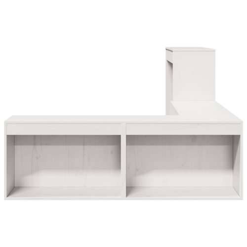 Noćni ormarić sa stolom bijeli 232x122x75 cm masivna borovina - Bijela 232 x 122 x 75 cm 1 Cijena