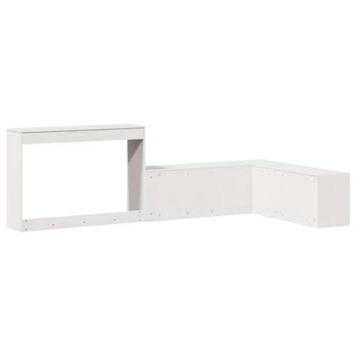 Noćni ormarić sa stolom bijeli 232x122x75 cm masivna borovina - Bijela 232 x 122 x 75 cm 1 Cijena