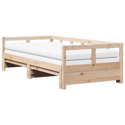 Dnevni krevet na razvlačenje s madracima 90x190 cm od borovine - Prirodna 90 x 190 cm Da Cijena