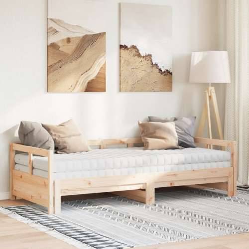 Dnevni krevet na razvlačenje s madracima 90x190 cm od borovine - Prirodna 90 x 190 cm Da Cijena
