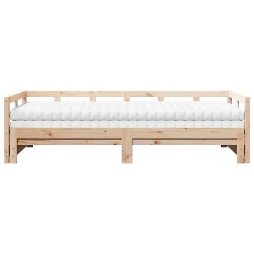Dnevni krevet na razvlačenje s madracima 90x190 cm od borovine - Prirodna 90 x 190 cm Da Cijena
