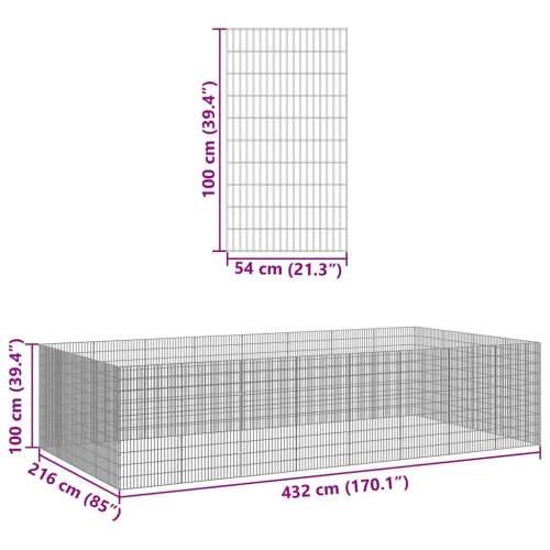 Ograda za životinje sa 24 ploča 54x100 cm od pocinčanog željeza - 54 x 100 cm 24-panel Cijena