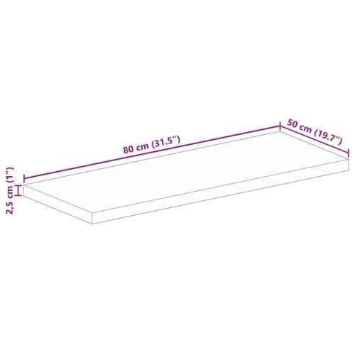 Stolna ploča 80x50x2,5 cm pravokutna od masivnog drva manga - Drvo manga (završna obrada od hrastovine) 80 x 50 cm 1 25 mm Cijena