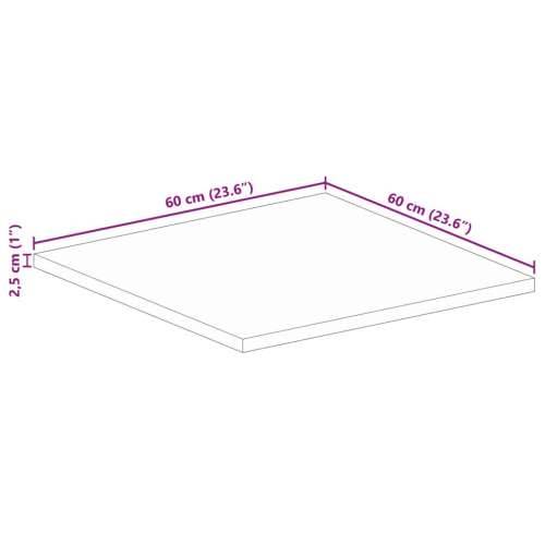 Stolna ploča 60 x 60 x 2,5 cm četvrtasta od masivnog drva manga - Drvo manga (završna obrada od hrastovine) 60 x 60 cm 1 25 mm Cijena