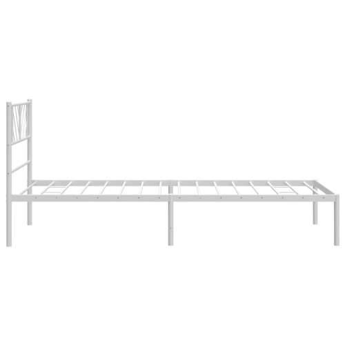 Metalni okvir krevet bez madraca s uzglavljem bijeli 75x190 cm - Bijela 75 x 190 cm s uzglavljem Cijena