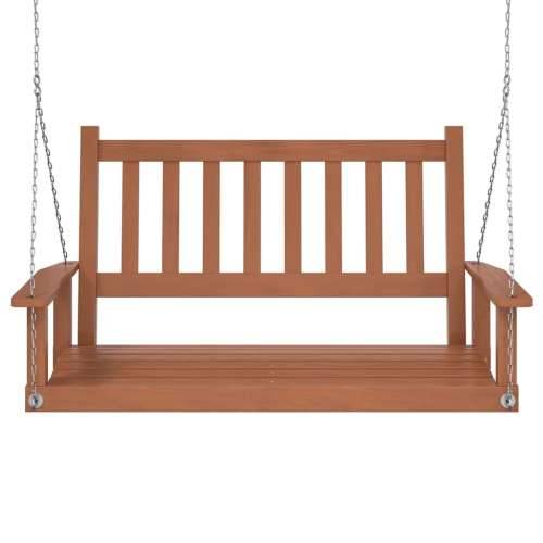 Vrtna klupa za ljuljanje s metalnim lancima smeđa od jelovine - Smeđa 115 x 65 x 63 cm 1 Cijena