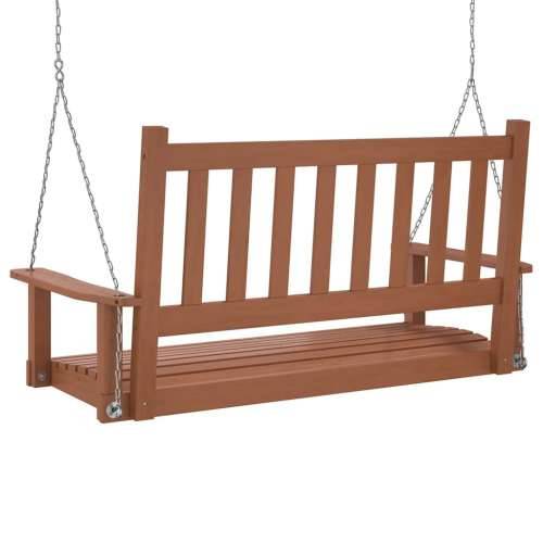 Vrtna klupa za ljuljanje s metalnim lancima smeđa od jelovine - Smeđa 115 x 65 x 63 cm 1 Cijena