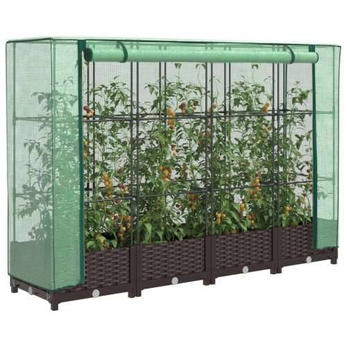 Povišena gredica s pokrovom za staklenik 160 x 40 x 123 cm - Smeđa 160 x 40 x 123 cm 1 Cijena