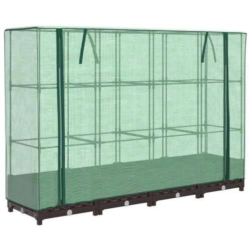 Povišena gredica s pokrovom za staklenik 160 x 40 x 123 cm - Smeđa 160 x 40 x 123 cm 1 Cijena
