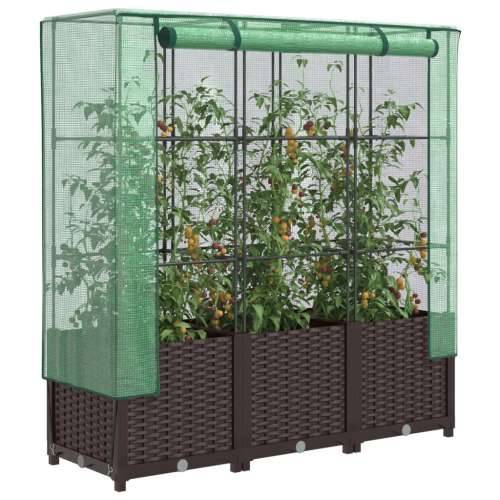 Povišena gredica s pokrovom za staklenik 120 x 40 x 138 cm - Smeđa 120 x 40 x 138 cm 1 Cijena