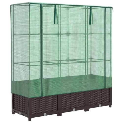 Povišena gredica s pokrovom za staklenik 120 x 40 x 138 cm - Smeđa 120 x 40 x 138 cm 1 Cijena
