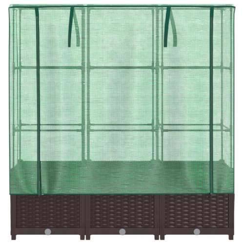 Povišena gredica s pokrovom za staklenik 120 x 40 x 138 cm - Smeđa 120 x 40 x 138 cm 1 Cijena