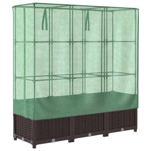 Povišena gredica s pokrovom za staklenik 120 x 40 x 138 cm - Smeđa 120 x 40 x 138 cm 1 Cijena