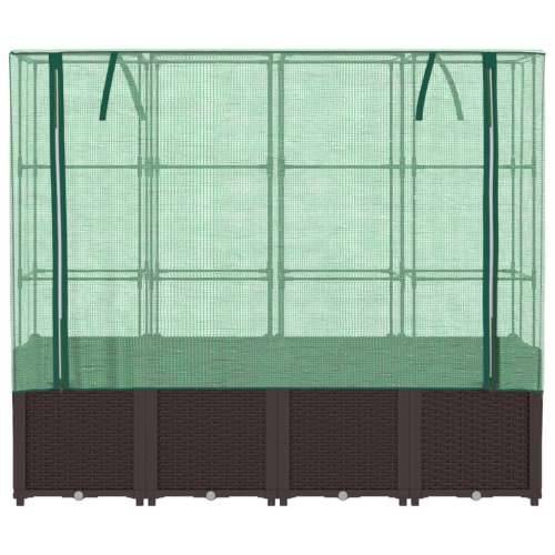 Povišena gredica s pokrovom za staklenik 160 x 40 x 153 cm - Smeđa 1 Cijena