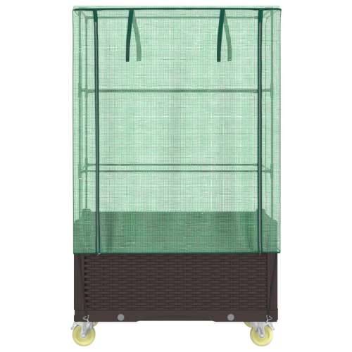 Povišena gredica s pokrovom i kotačima 80 x 50 x 182 cm - Smeđa 1 Cijena