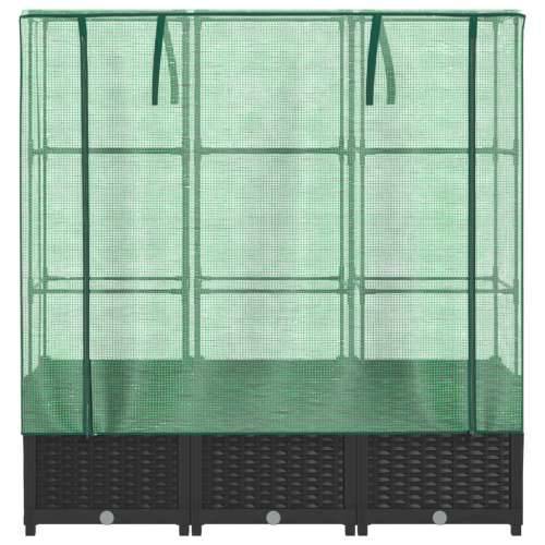 Povišena gredica s pokrovom za staklenik 120 x 40 x 138 cm - Crna 120 x 40 x 138 cm 1 Cijena