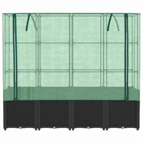 Povišena gredica s pokrovom za staklenik 160 x 40 x 153 cm - Crna 1 Cijena