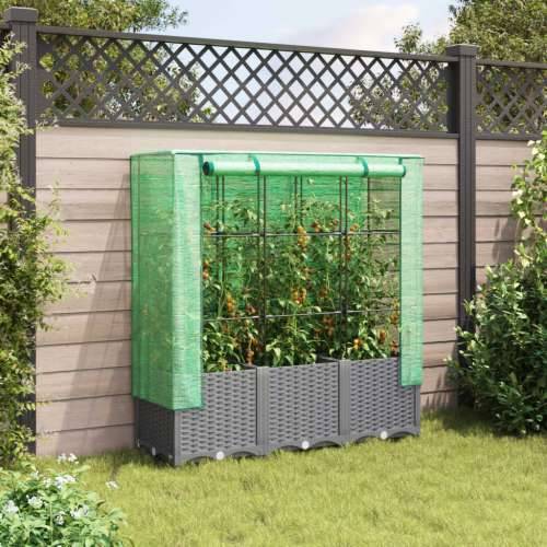 Povišena gredica s pokrovom za staklenik 120 x 40 x 138 cm - Svjetlosiva 120 x 40 x 138 cm 1 Cijena