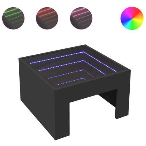 Stolić za kavu s beskonačnim LED svjetlima crni 50x50x30 cm - Crna 1 50 cm Cijena